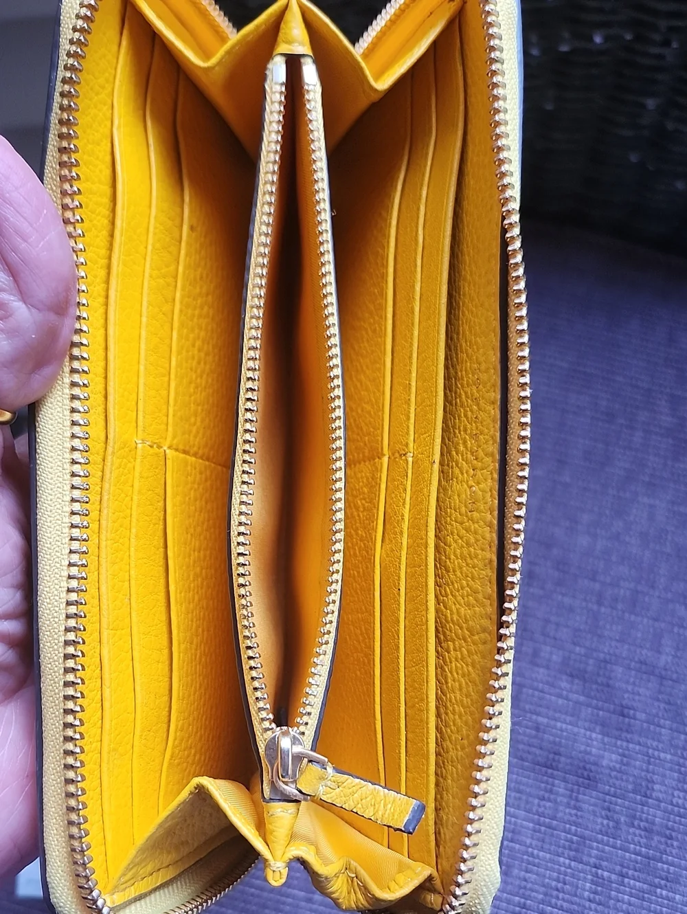 Tory Burch Yellow McGraw Continental Leather Wallet